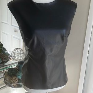 Badgley mishka black faux leather top